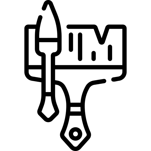 Brush work tool improvement construction and tools icon