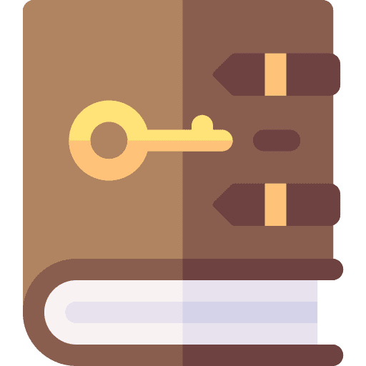 Diary closed key education icon