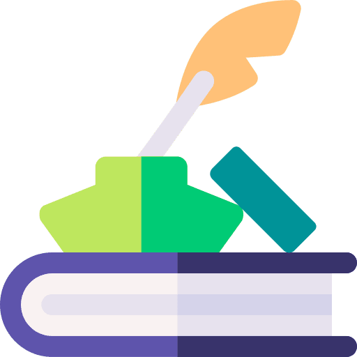 Write vintage feather pen ink icon