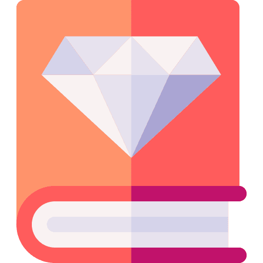 Book diamond read power icon