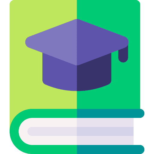 Book graduation hat read school icon