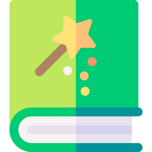 Book magic wand fantasy read icon