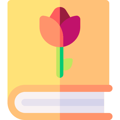 Book novel education flower icon