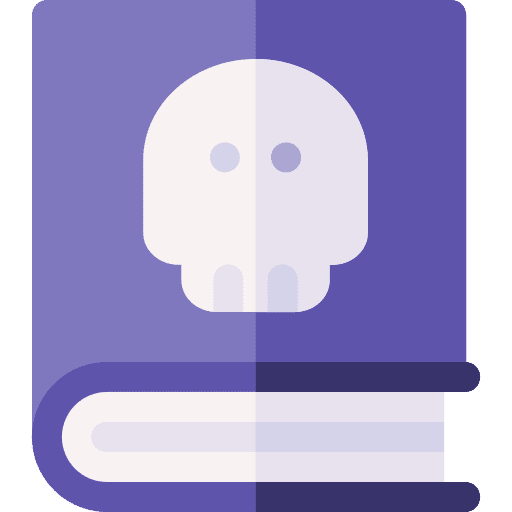 Book scary skull halloween icon