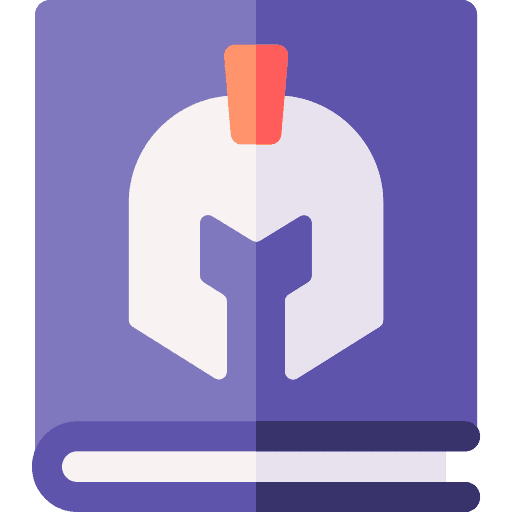 Book war novel helmet icon