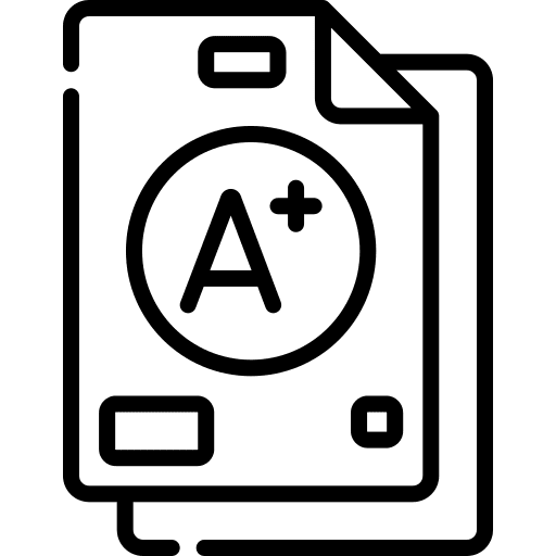 Grade a+ mark test icon Grade a+ mark test icon