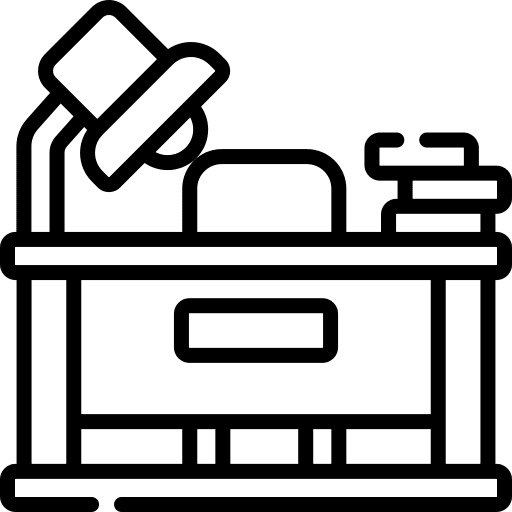 Desk office supplies computer furniture icon Desk office supplies computer furniture icon