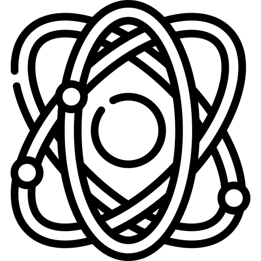 Physics science electron atomic icon Physics science electron atomic icon