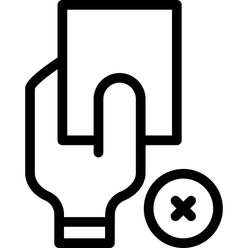 Red card warning hand sportive icon Red card warning hand sportive icon