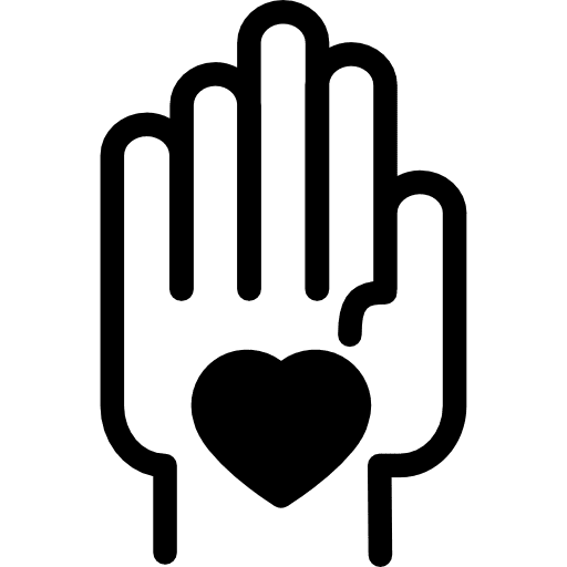 Hand with a heart heart medicine fitness icon