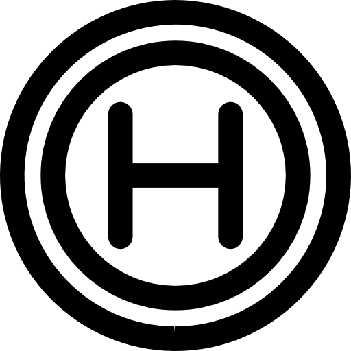 Hospital sign of letter h inside circles letters letter medical icon