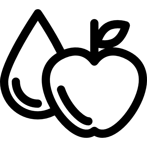 Water droplet and apple outline apple fruit droplet icon