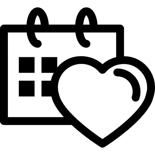 Heart beside a calendar heart medical medicine icon