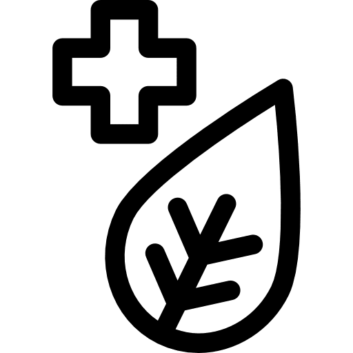 Leaf outline with plus sign leaves greens nature icon