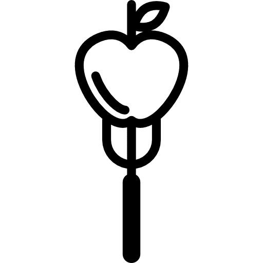 Apple on a fork health care apple diets icon