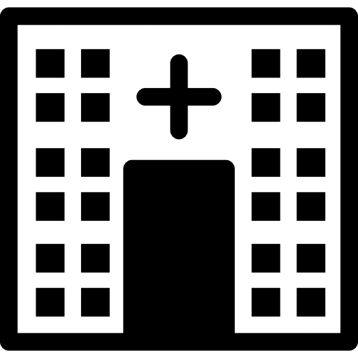 Catholic hospital building cross hospital catholicism icon