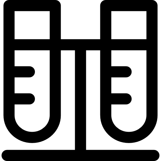 Test tubes couple medical laboratory glass tool icon