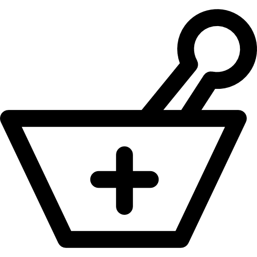 Mortar and pestle pestle chemical grinding icon