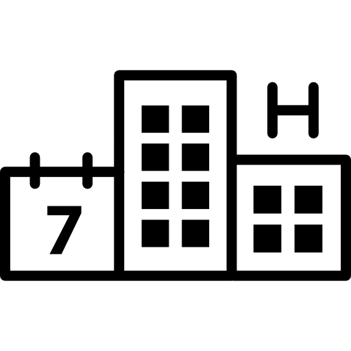 Calendar beside medicine treatment diagnoses medical icon