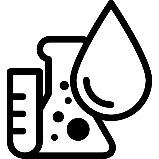 Test tube, flask and drop of blood health test tube medical icon