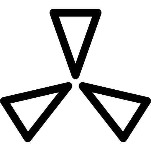 Three triangles forming a triangle medicine and health three shape icon