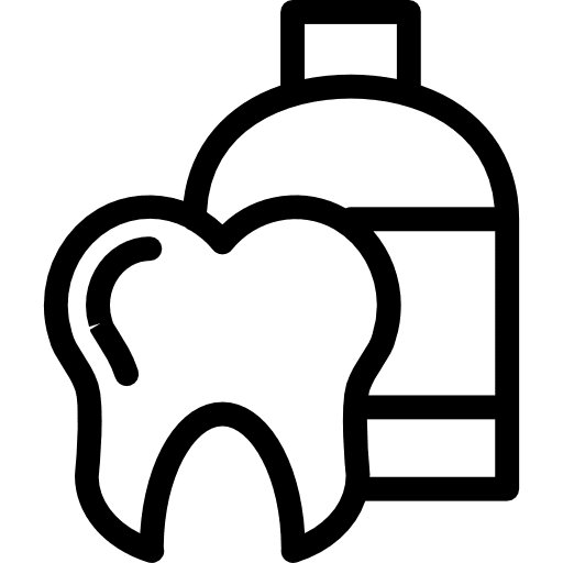 Tooth with mouthwash cleanliness tooth toothbrush icon