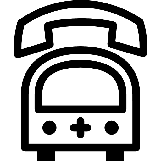 Calls tool for medical assistance phone auricular calls icon