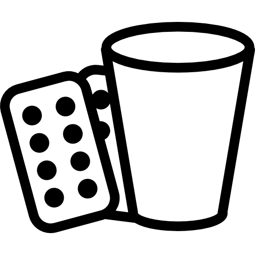 Medicine tablets and a glass drugs tablet medicines icon