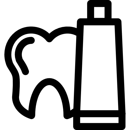 Tooth outline and toothpaste variants toothbrushing tooth hygiene icon