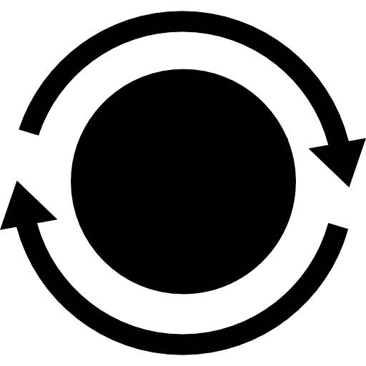 Earth circle with circular arrows black around arrows icon