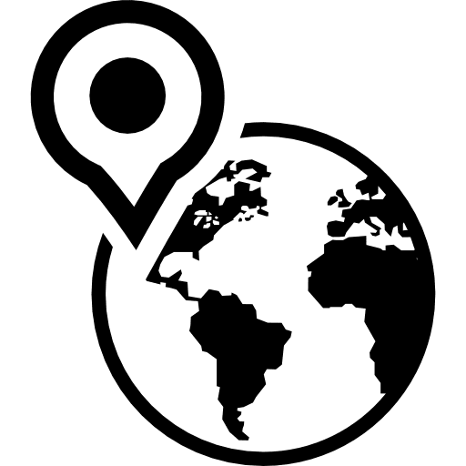 Earth globe with a placeholder on north america map globe maps icon