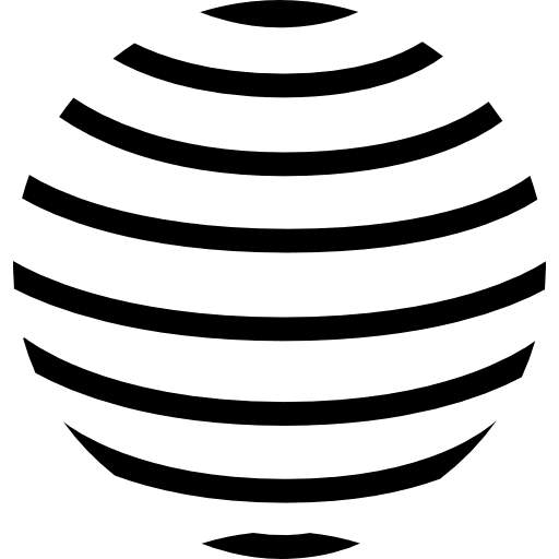 Earth globe with parallel horizontal lines pattern earth icons horizontal lines icon