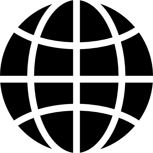 Black earth circle with thin grid earth shapes world icon