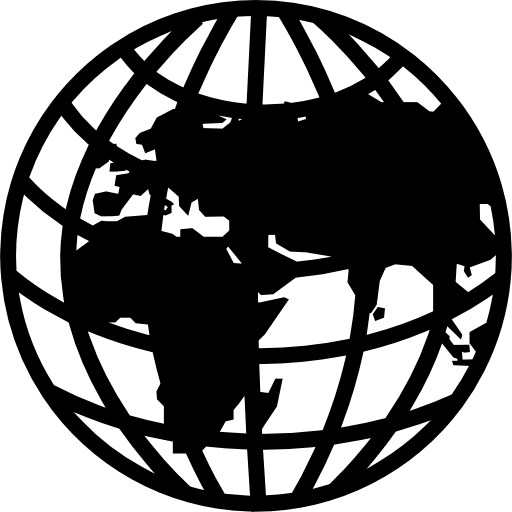 Earth globe with grid and continents shapes grid map world icon