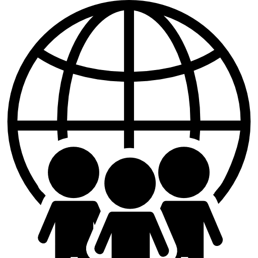 Earth grid symbol and three persons earth earth icons three icon