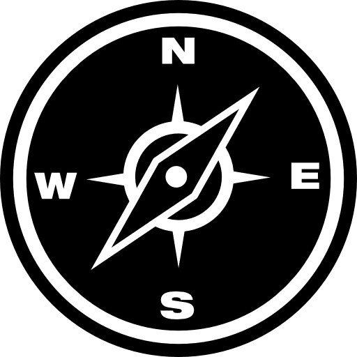 Compass with cardinal points for orientation on earth earth icons cardinal points tools and utensils icon