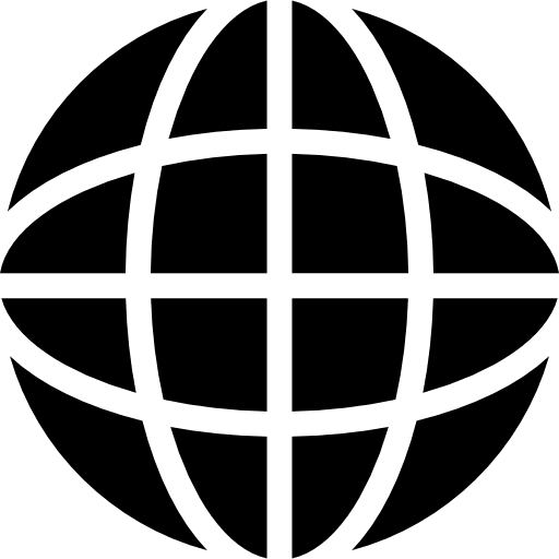 Earth black symbol with thin grid globe world thin icon