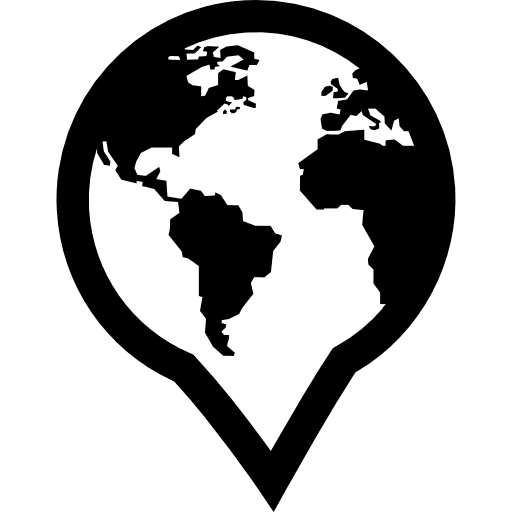 Earth on placeholder places tools mark icon