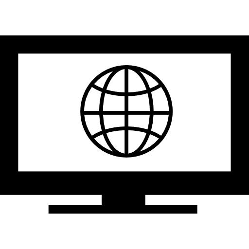 Earth grid symbol on monitor screen tools and utensils earth tool icon