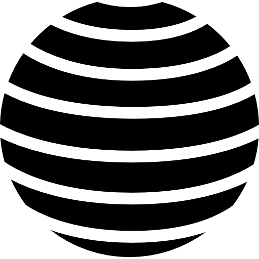 Earth symbol with horizontal stripes pattern earth shapes parallels icon