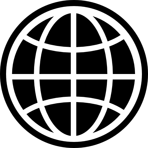 Earth grid of the planet globe world symbol icon