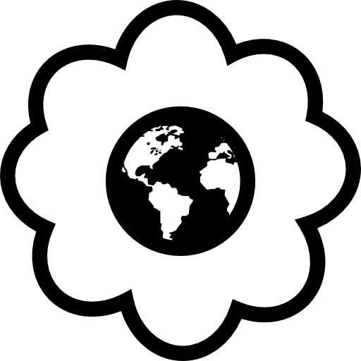 Earth in flower center earth icons flowers symbol icon