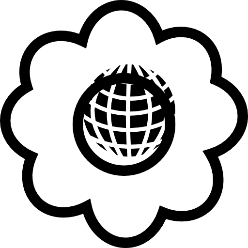 Earth shape in a flower outline shapes outline earth icon