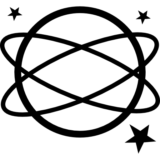 Earth symbol variant with ellipses and stars earth planet symbols icon