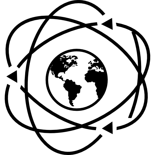 Earth in atom symbol atom shapes symbol icon