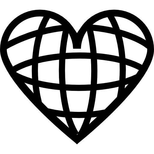 Heart with grid shape shapes symbol icon