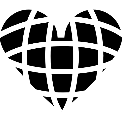 Heart with grid heart shapes shape icon