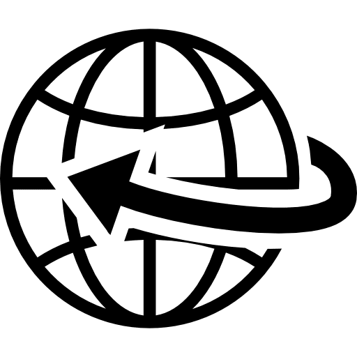 Earth grid with an arrow symbols earth icons symbol icon