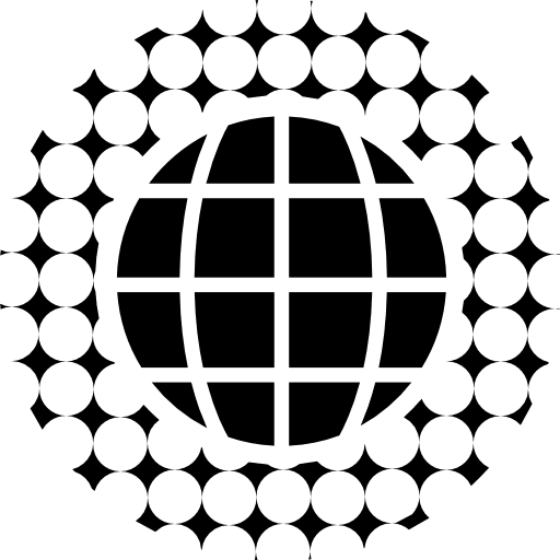 Earth grid with circular pattern around circle symbol earth icons icon