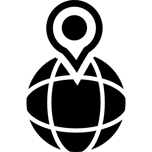 Earth grid with placeholder sign placeholder maps and flags location icon